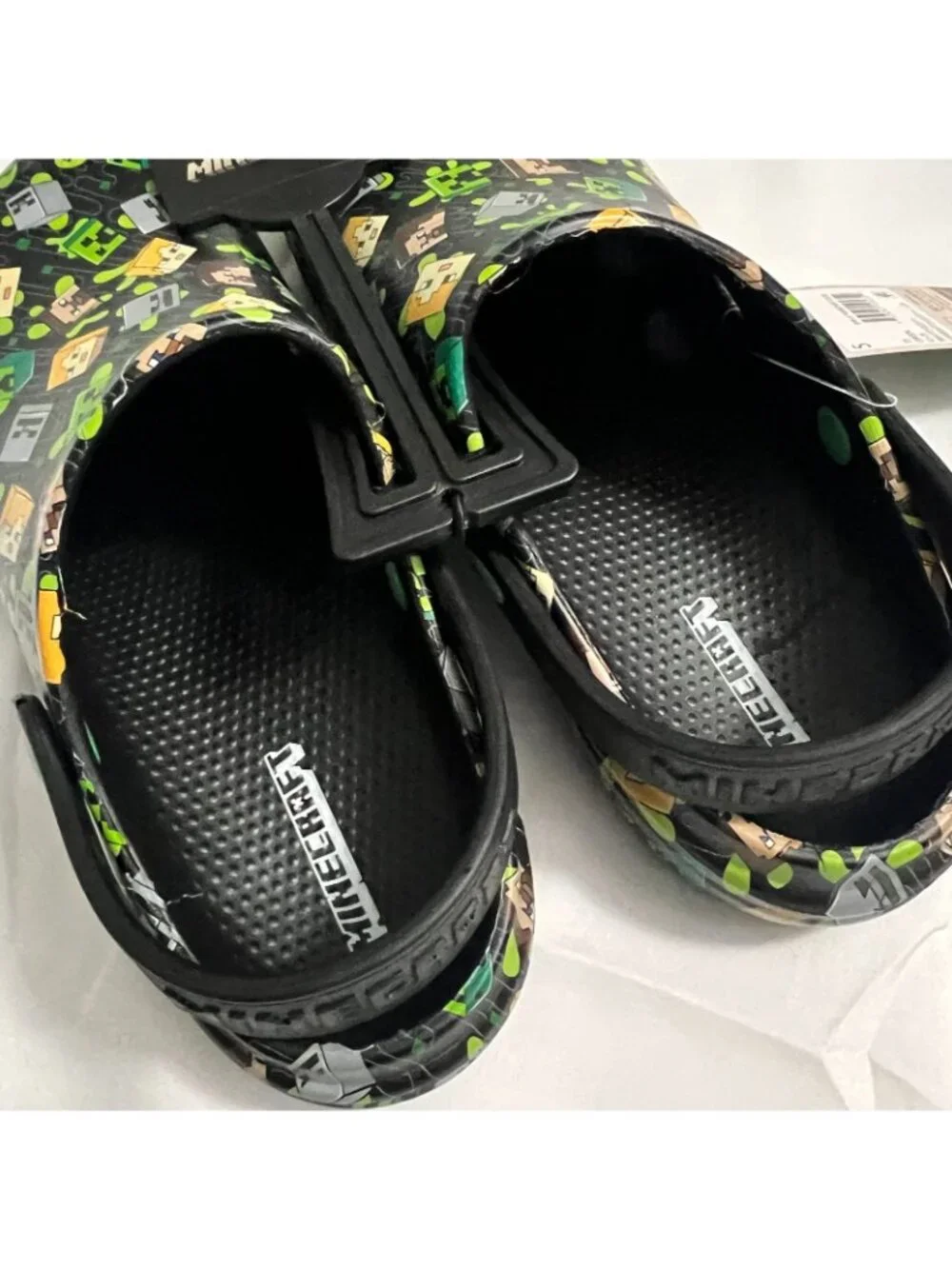 Minecraft Boys EVA Clogs Slip-On Shoes Sz 5 Creeper Steve Alex Skeleton NWT